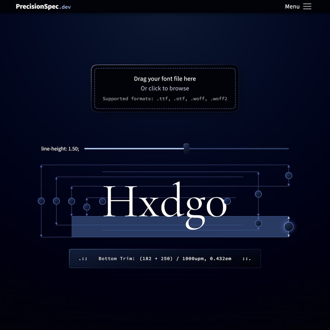 Image showing File input and Metrics Visualizer with bottom trim selected