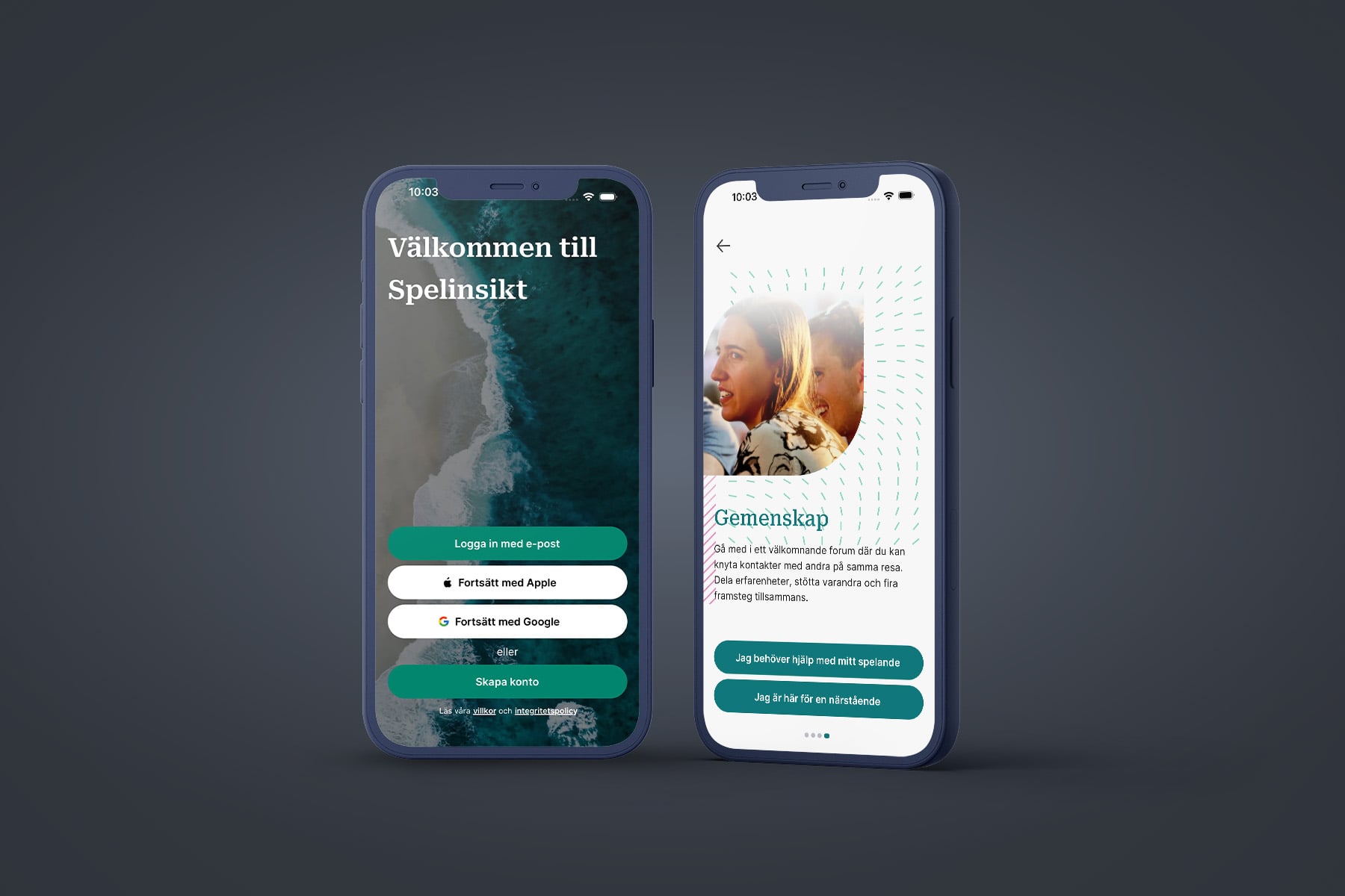Image showing three phones with different app views