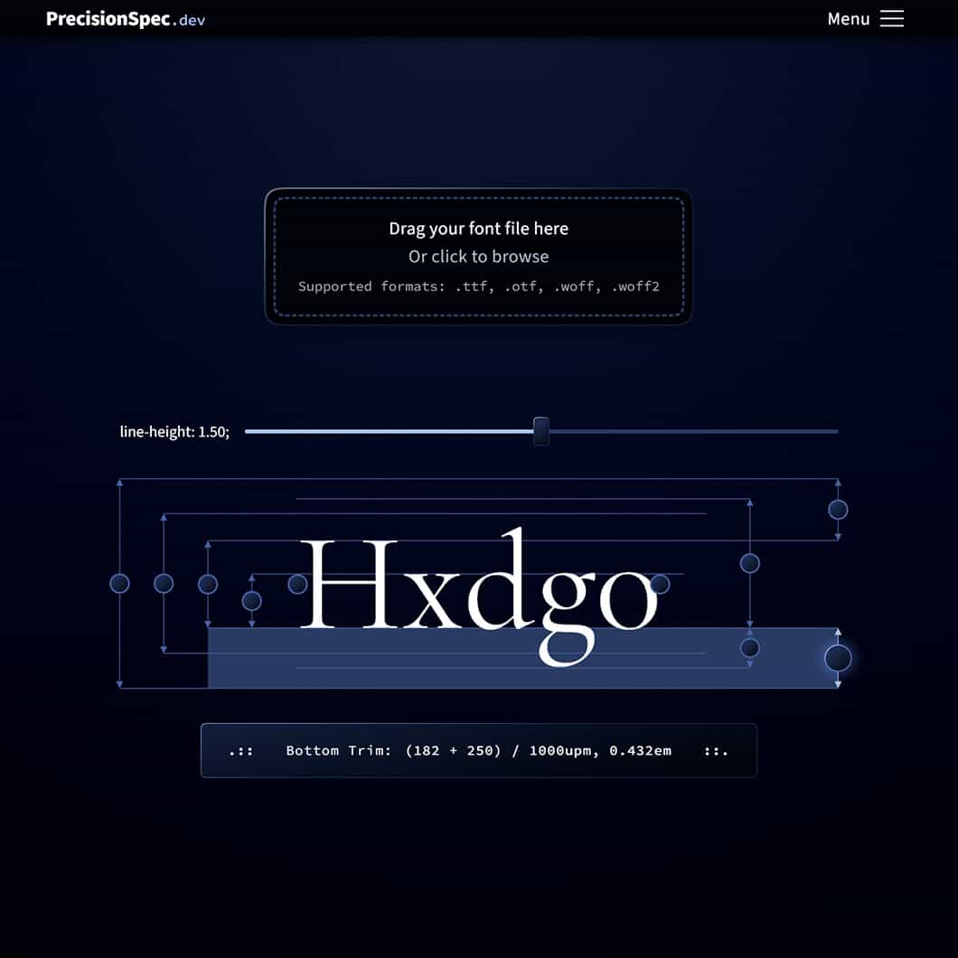 Image showing File input and Metrics Visualizer with bottom trim selected