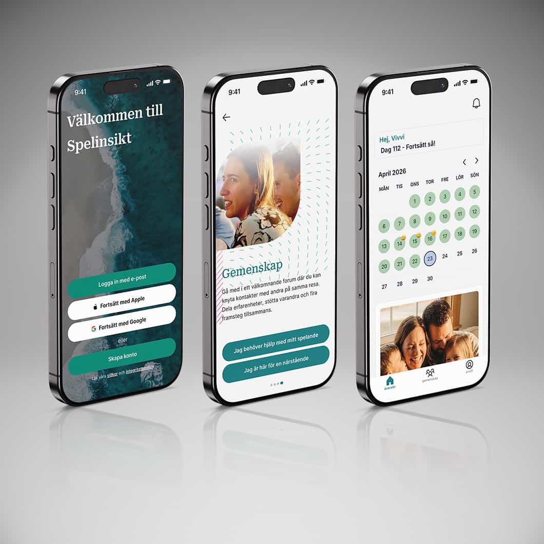 Image showing three phones with different app views
